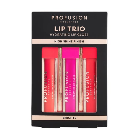 Profusion Cosmetics Lip Trio Set Hydrating Lip Gloss Brights