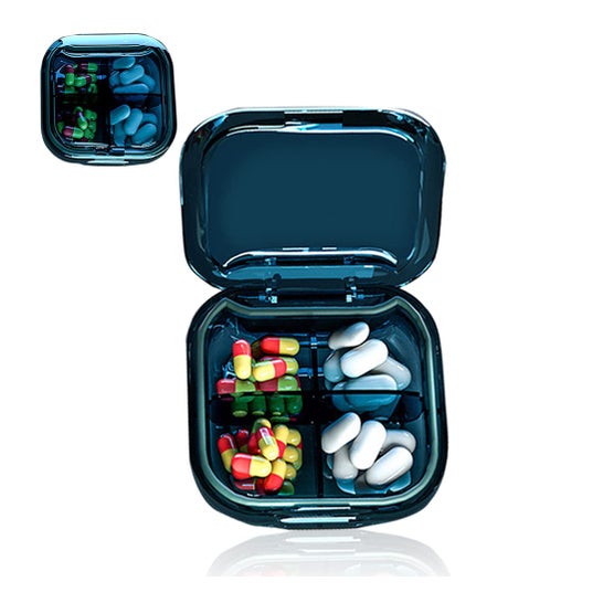 Magic Select Boîte à Pilules de Poche 4 Compartiments Bleu 1ut