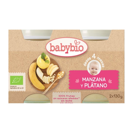 Babybio Bocal Pomme & Banane BIO 2x130g