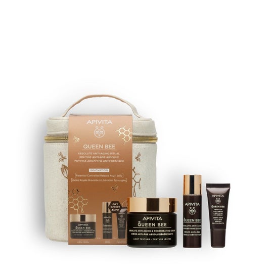 Apivita Rituel Anti-âge Queen Bee Texture Légère 50ml + Sérum 10ml + Contour des Yeux 5m