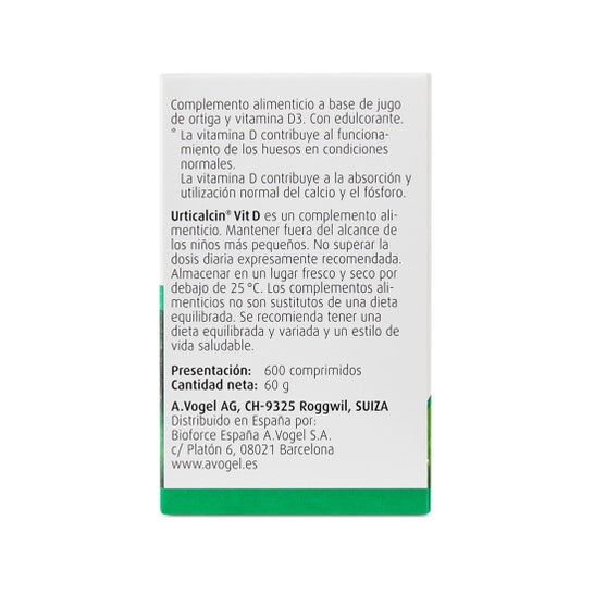 A.Vogel Urticalcin Vit D 600 Comprimés