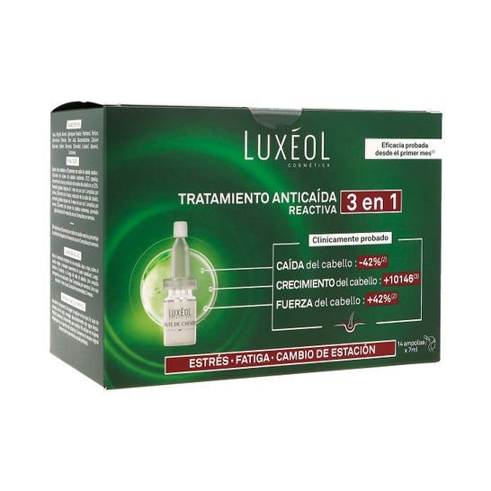 Luxeol Traitement Réactif Contre Chute Cheveux 3 en 1 14x7 ml