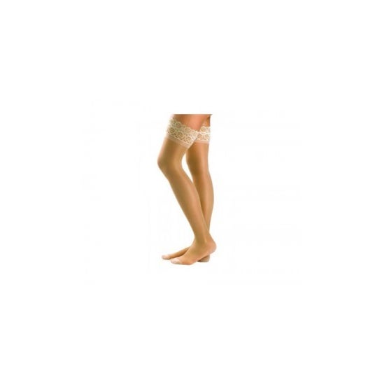Maries bas long dentelle A-F compression légère beige beige taille 4