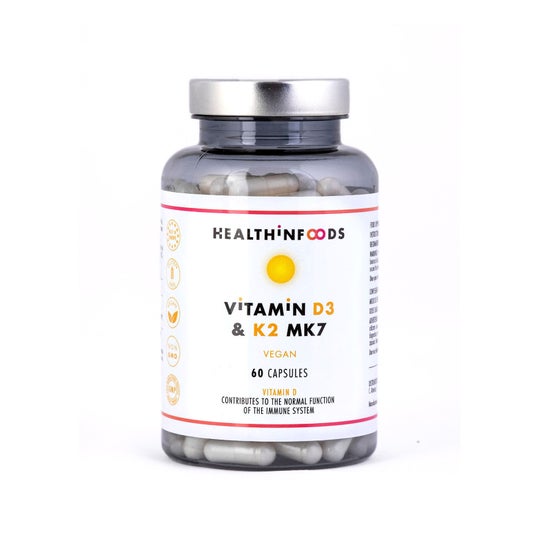Healthinfoods Vitamine D3 & K2 MK7 60caps