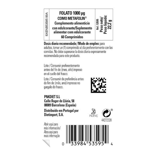 Solgar Folato como Metafolin 1000mcg 60comp Solgar Folato como Metafolin 1000mcg 60comp