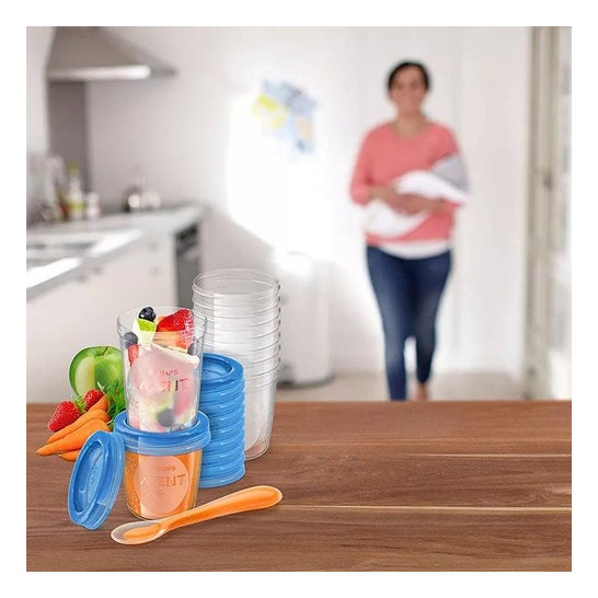 Avent Récipients à lait maternel 10x180ml + 10x240ml + 10x240ml + 10x240ml + 20 couvercles + cuillère 1 livret de recettes Avent Récipients à lait maternel 10x180ml + 10x240ml + 10x240ml + 10x240ml + 20 couvercles + cuillère 1 livret de recettes