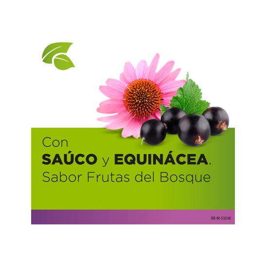 StrepHerbal Saúco y Equinácea + Vitamina C y Zinc Frutas del Bosque 16 pastillas