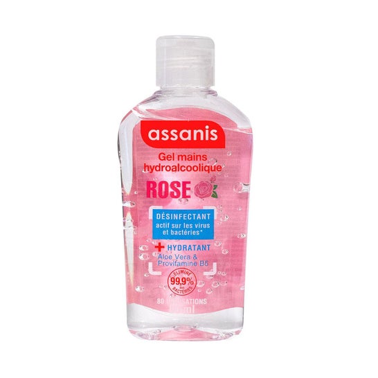 Assanis Gel Mains Hydroalcoolique Rose 80ml