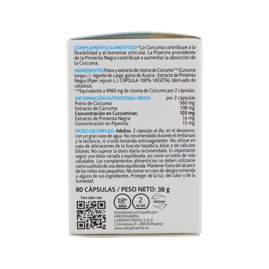Arkocapsules Curcuma 80 caps Bio