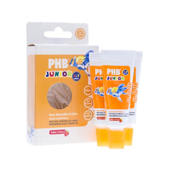 PHB Junior 6-9 ans, pâte dentifrice rechargeable 3udsx15ml