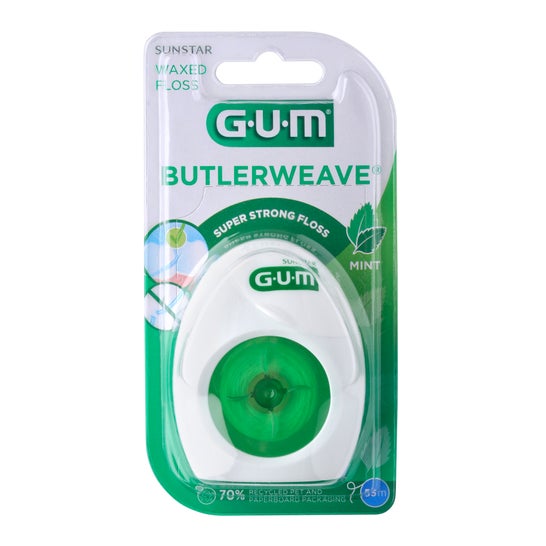 GUM® 1855 Fil Dentaire Ciré Mentholé 54,8m