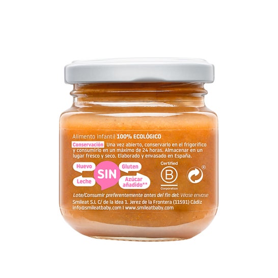 Smileat framboise et pêche bocal 130g