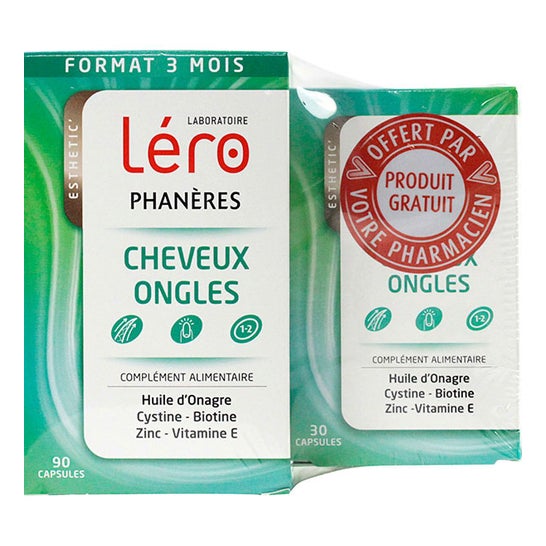 Léro Phanères Cheveux & Ongles 90 Capsules + 30 Capsules