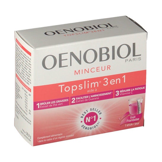 Oenobiol Topslim 3 en 1 Poudre Framboise 2x38.9g