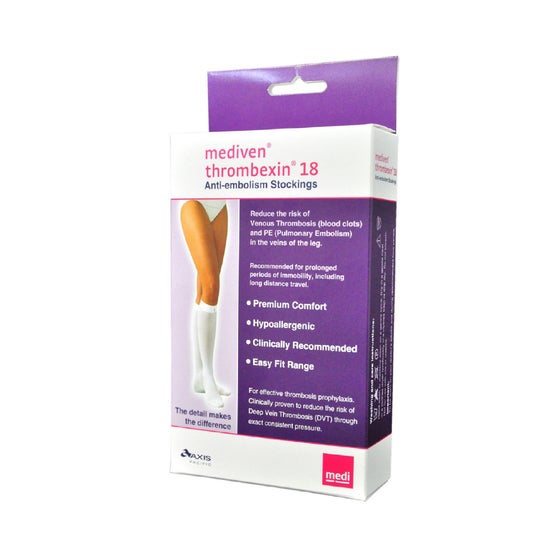 Mediven Thrombexin Bas 18 Long Blanc Taille L-X 1 Paire