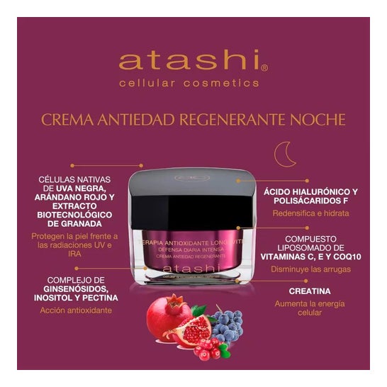 Atashi Cellular Antioxidant Anti-Age 50ml + Crème Hydratante SPF15 50ml Atashi Cellular Antioxidant Anti-Age 50ml + Crème Hydratante SPF15 50ml
