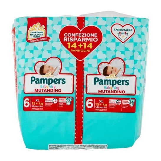 Pampers Pack Baby Dry Culottes Taille 6 XL 2x14uts