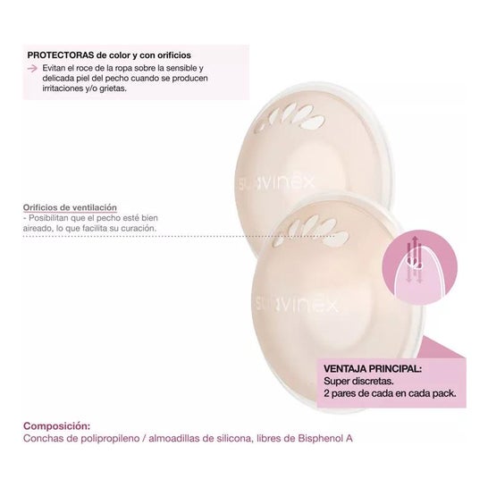 Suavinex Pack Conchas Protectoras + Conchas Recolectoras 1ud Suavinex Pack Conchas Protectoras + Conchas Recolectoras 1ud