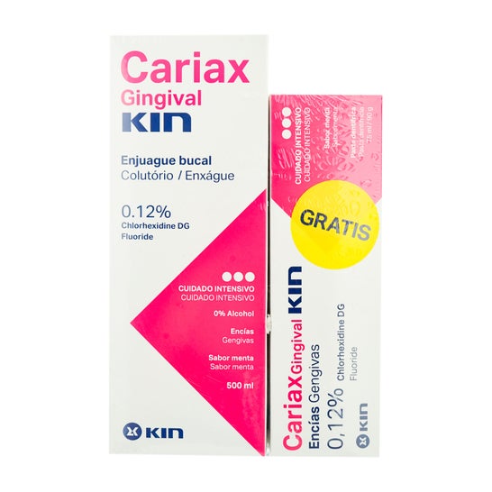 Kit de rinçage gingival + dentifrice Kin Cariax