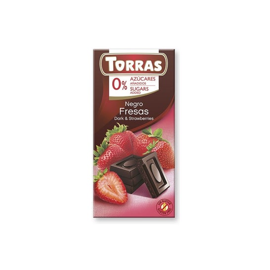 Torras Chocolat Noir aux Fraises 75g