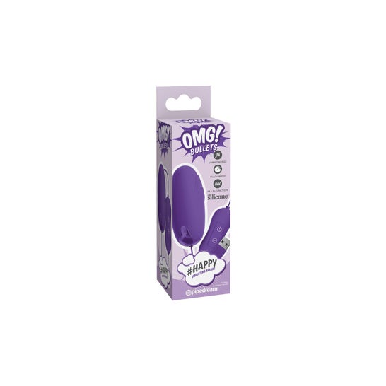 OMG ! Happy Powerful Vibrating Bullet Lilas 1pc