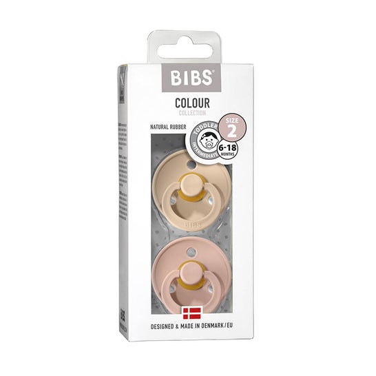 Bibs 2 Colour Night Collection Tétines +6 Mois Taille 2 Vanilla