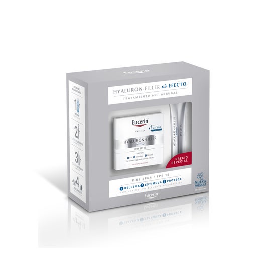 Eucerin® Pack Hyaluron Filler x3 Jour Peau Sèche + Eucerin Eye Contour
