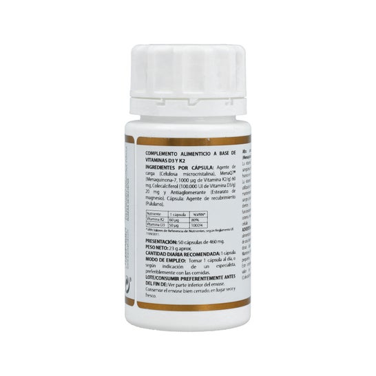 Holovit Vitamine D3 2 000 UI + K2 60åµg 50 gélules