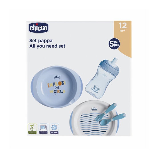 Chicco Set Complet Repas Bleu 12m+