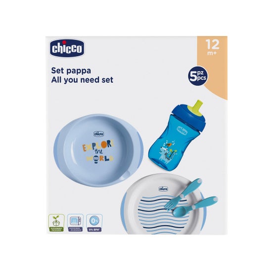 Chicco Set Complet Repas Bleu 12m+