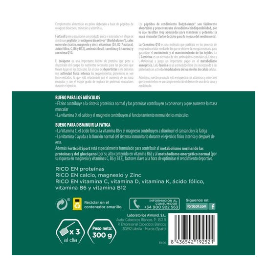 Forticoll Bioactive Collagène Sport Collagène Poudre de Collagène 300g Forticoll Bioactive Collagène Sport Collagène Poudre de Collagène 300g