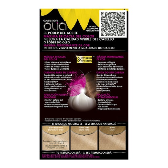 Garnier Olia Permanent Hair Color N°1.01 Extra Light Ash Blonde 4 pièces
