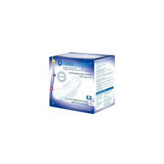 Farmaconfort Serviettes Ultra Nuit 100% Coton 10 unités