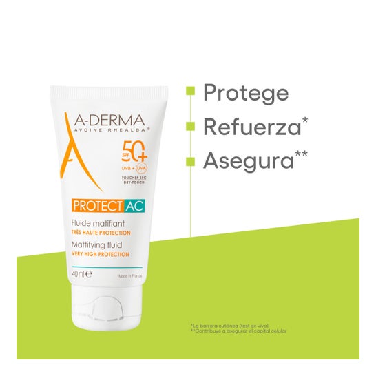A-Derma Protect AC Fluide Matifiant Très Haute Protection SPF50+ 40ml