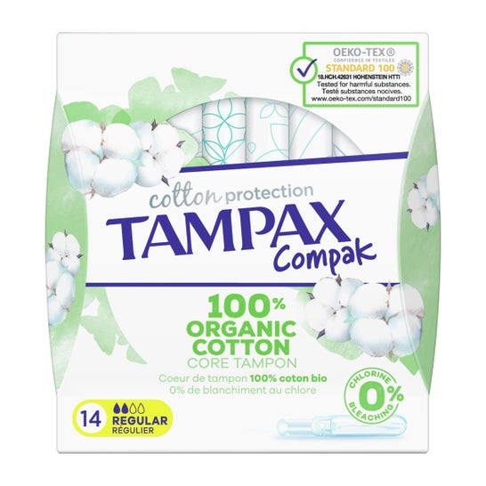 Tampax Compak Tampon Coton Organique 14uts