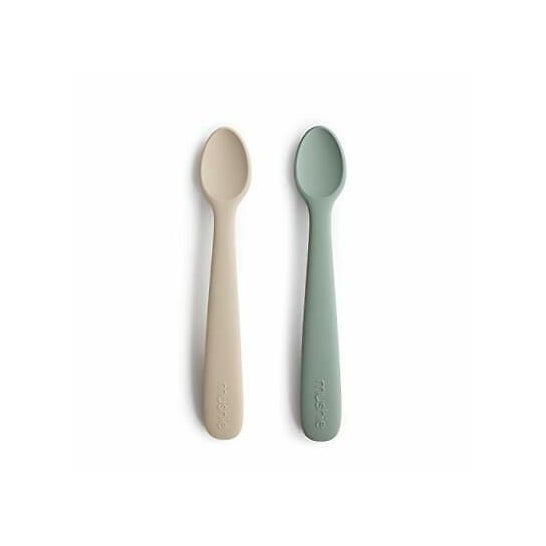 Mushie Pack Silicone Baby Feeding Spoons +6m 2uts
