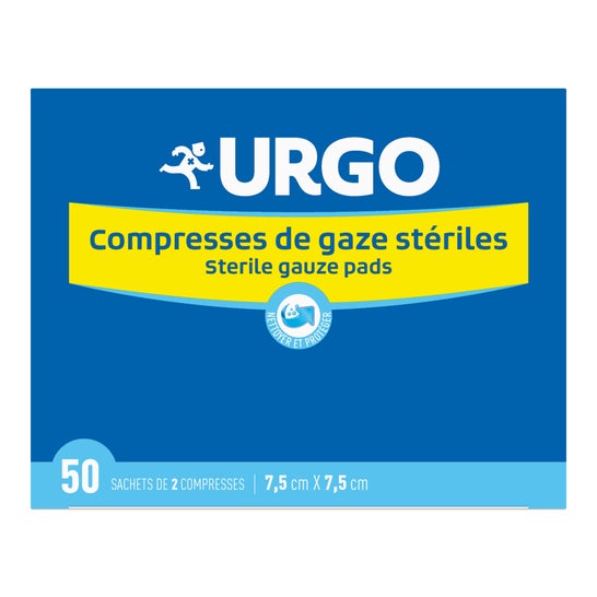 Urgo Compresses Stériles 7,5cm x 7,5cm 2x50 Unités