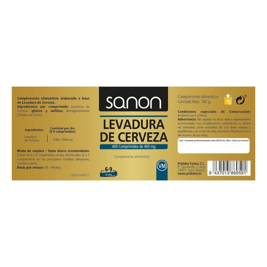 Sanon Levure de bière Sanon 400comp