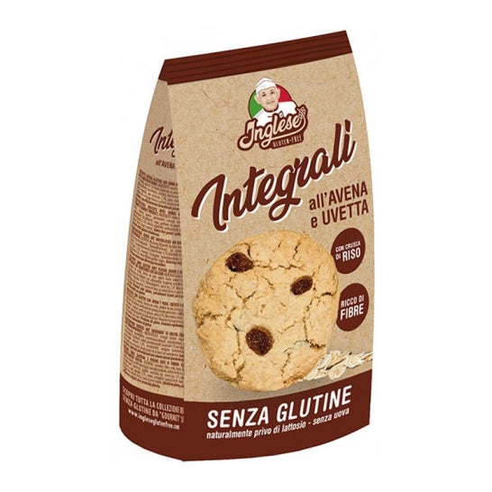 Inglese Biscuits Intégrale Avoine et Raisins Sans Gluten 300g