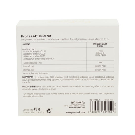 ProFaes4 Probiotiques Dual Vit 30 Sticks