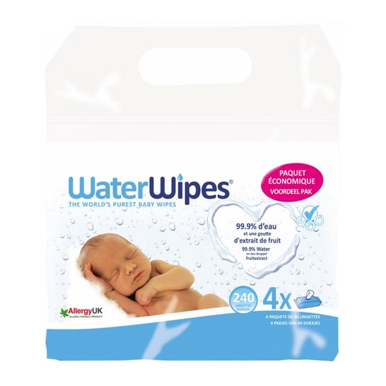 WaterWipes Lingettes Bébés 4x60 Unités