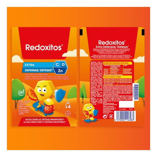 Redoxon Redoxitos Extra Défenses Gummies Orange Fraise 25uts