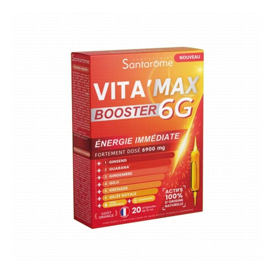 Santarome Vita'Max Booster 6G Énergie Immédiate Orange 20x10ml