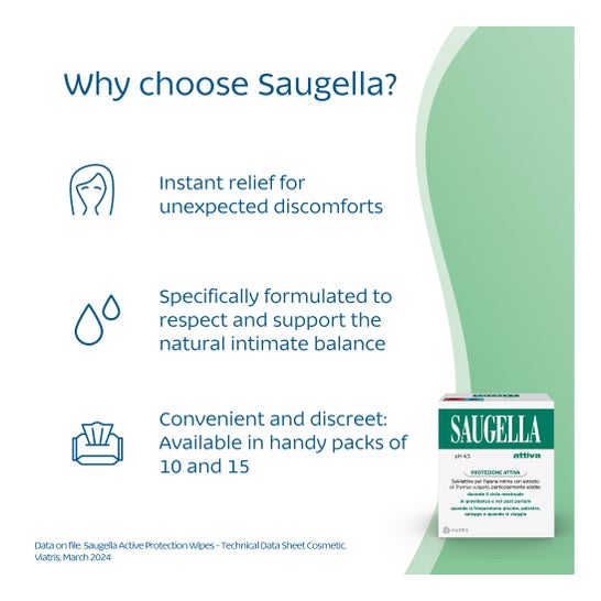 Saugella Attiva lingettes 10 Unités