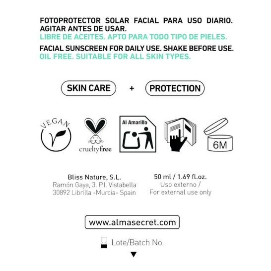 Alma Secret Crème Visage Haute Protection Solaire Spf50 50ml Alma Secret Crème Visage Haute Protection Solaire Spf50 50ml