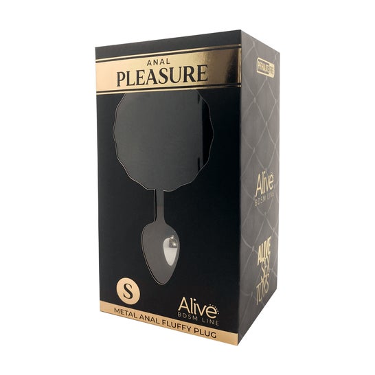 Alive Anal Pleasure Plug Lisse Métal Pompon Noir Taille S 1ut