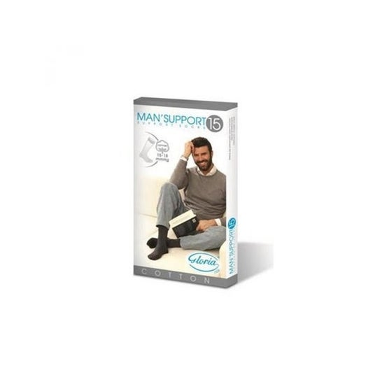 Gloria Med Man Support 15 Chaussette Coton Anthracite 3 1 Paire