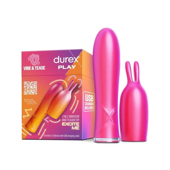 Durex Vibe & Tease Lapin Vibrateur 2 en 1 1ut Durex Vibe & Tease Lapin Vibrateur 2 en 1 1ut