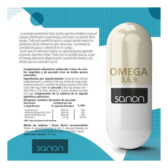 Sanon Omega 3,6,9 720mg 360 Capsules