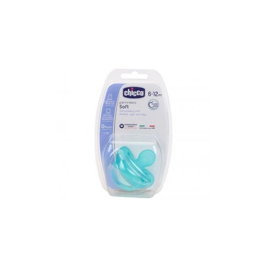Chicco Physio Soft Sucette anatomique en silicone 6-12m bleue